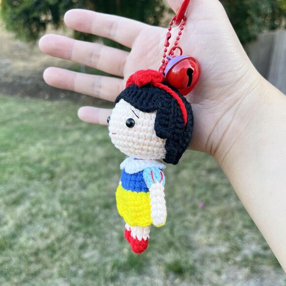 Snow White & Prince Crochet Keychain Set | Amigurumi Couple Bag Charms - Picture 8 of 10